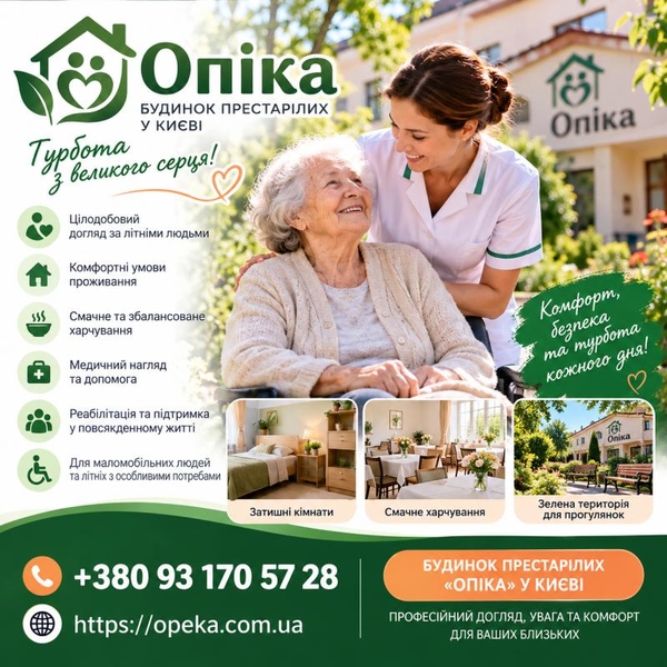 Будинок престарілих «Опіка» у Києві — турботливий догляд за літніми лю